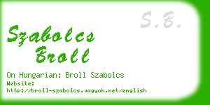 szabolcs broll business card